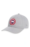 Canada Goose Adjustable Logo Baseball Cap In Silver Ore -minerai Dargent