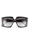 Max Mara 56mm Gradient Square Sunglasses In Blk/smk