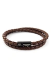 Tateossian Chelsea Double-wrap Braided Bracelet, Brown In Brown