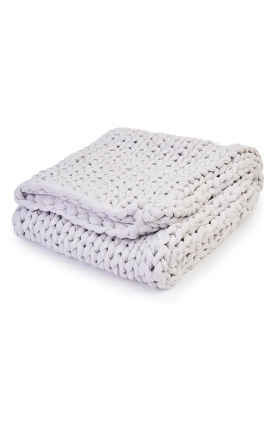 Bearaby Knit Organic Cotton Weighted Blanket In Moonstone Grey 25lbs