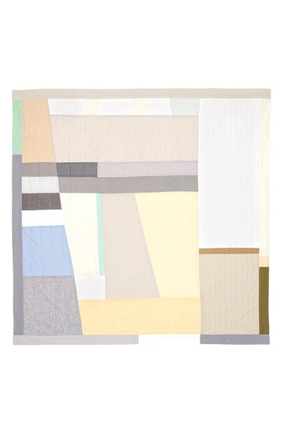 Thompson Street Studio Bay Linen & Cotton Quilt In Oyster