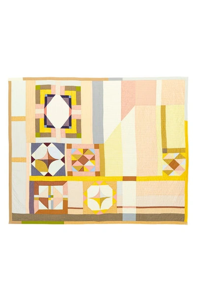 Thompson Street Studio Caspian Linen & Cotton Quilt In Yellow