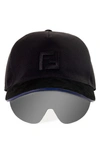 FENDI BASEBALL CAP WITH SHIELD SUNGLASSES,FE40022UM0005C