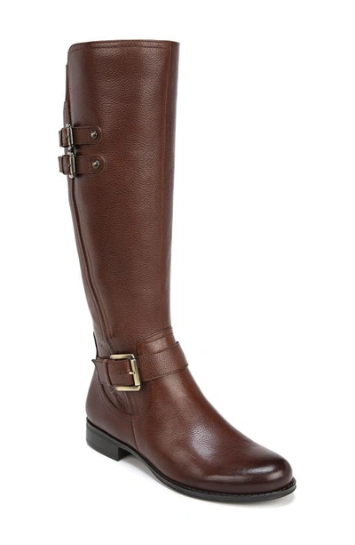 Naturalizer Jessie Womens Leather Knee-high Riding Boots In Chocolate Leather