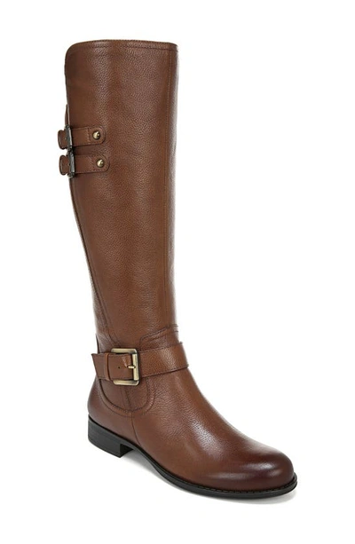 Naturalizer Jessie Knee High Riding Boot In Cinnamon Leather