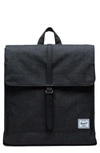 Herschel Supply Co City Mid Volume Backpack In Black Crosshatch/ Black