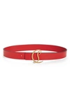 Christian Louboutin Monogram-buckle Leather Belt In Loubi/ Antic Gold