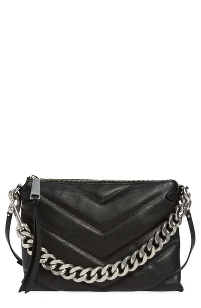 Rebecca Minkoff Maxi Edie Quilted Leather Shoulder Bag In Black