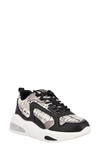 Guess Fever Chunky Sneaker In Black/ Grey Faux Leather