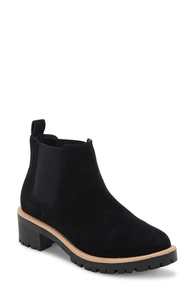 Blondo Matilda Waterproof Lug Sole Chelsea Boot In Black Suede