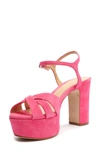 Schutz Keefa Platform Sandal In Vibrant Pink/forro