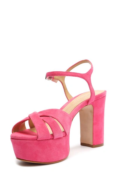 Schutz Keefa Platform Sandal In Vibrant Pink/forro