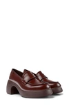 Camper Thelma Penny Loafer In Burgundy