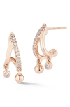 Dana Rebecca Designs Poppy Rae Pebble Diamond Drop Huggie Hoop Earrings In Yellow Gold