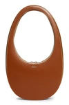 Coperni Swipe Leather Top Handle Bag In Camel