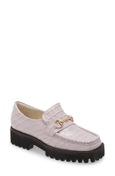 Intentionally Blank Hk Croc Embossed Bit Loafer In Lilac