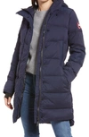 Canada Goose Alliston Packable Mid-length Down Coat In Atlantic Navy