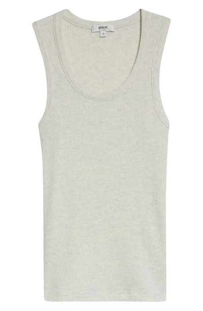 Agolde Poppy Rib Tank Top In Brushed Oatmeal Heather