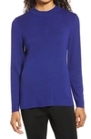 Ming Wang Long Sleeve Knit Tunic In Lunar Blue