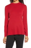 Ming Wang Long Sleeve Knit Tunic In Crimson