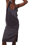 Lunya Washable Silk Slipdress Nightgown In Meditative Grey