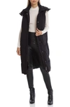 Avec Les Filles Women's Longline Hooded Puffer Vest In Black