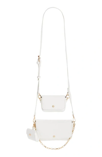 Mali + Lili Three-piece Vegan Leather Convertible Crossbody Bag In White