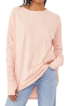 Free People We The Free Arden Extra Long Cotton Top In Roseblush