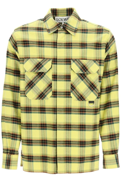 Loewe Black And Yellow Casual Shirt In Yellow,brown,green