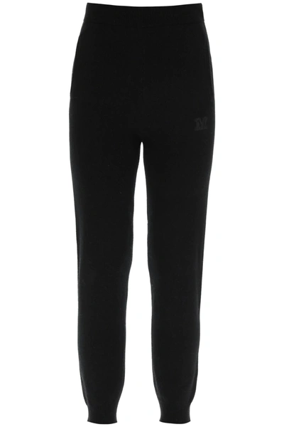 Max Mara Delta Wool And Cashmere Knit Joggers In Black