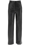 Loulou Studio Noro Leather Wide-leg Pants In Black