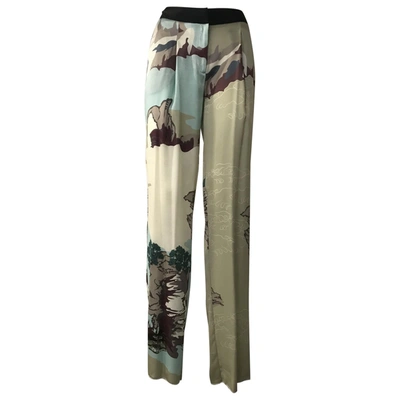 Pre-owned Act N°1 Silk Straight Pants In Multicolour
