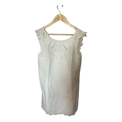 Pre-owned Sézane Spring Summer 2019 Linen Mini Dress In White
