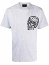Philipp Plein Skull-print Cotton-blend T-shirt In Grey