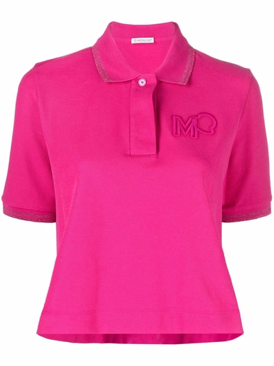 Moncler Logo刺绣polo衫 In Pink