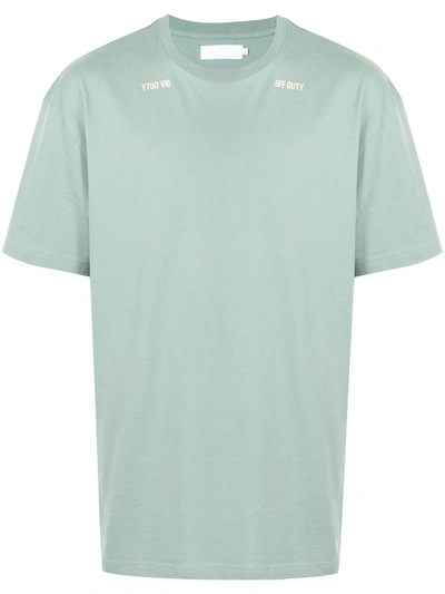 Off Duty Logo-embroidered Hold T-shirt In Green