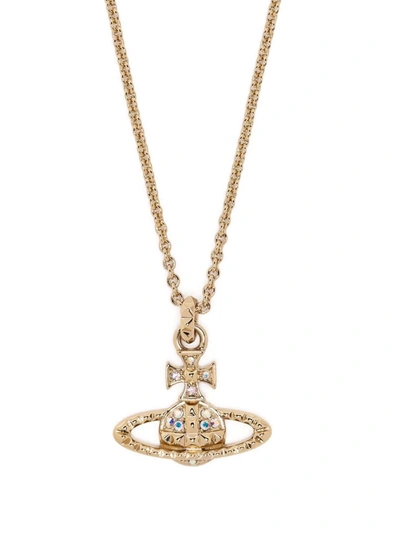 Vivienne Westwood Orb Crystal-embellished Necklace In Gold