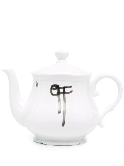 Off-white X Ginori 1735 Logo印花茶壶 In White