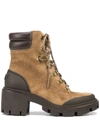 TORY BURCH HIKER LUG-SOLE SUEDE ANKLE BOOTS