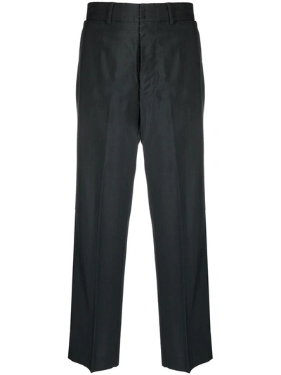 Pre-owned Maison Margiela 2000s Straight-legged Cropped Tailored Trousers In Grey