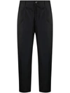 Costumein High-waisted Cropped Cotton Trousers In Black