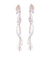 ANANYA 18KT ROSE GOLD MOGRA DIAMOND AND PEARL DROP EARRINGS