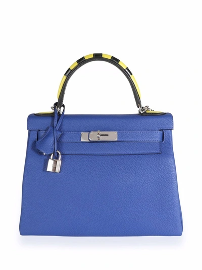 Pre-owned Hermes  Limited Edition Kelly 28 Retourne 2way Bag In Blue
