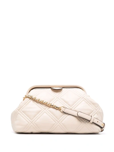 Tory Burch Fleming Soft Frame Shoulder Bag In Quilted Leather In New Cream