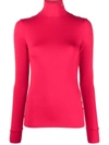 Raf Simons Roll-neck Jersey Top In Red