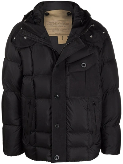 Ten C Hooded Padded Jacket In Black