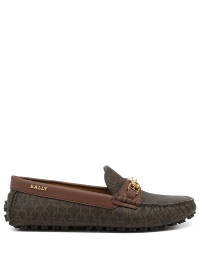 Bally Lezy Monogram-print Loafers In Braun | ModeSens