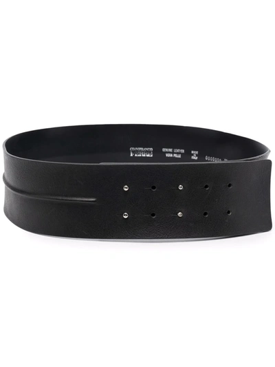 Pre-owned Gianfranco Ferre 1990s Push-lock Leather Belt In Black