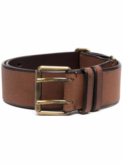 Pre-owned Gianfranco Ferre 1990s Double-pin Buckled Leather Belt In Brown