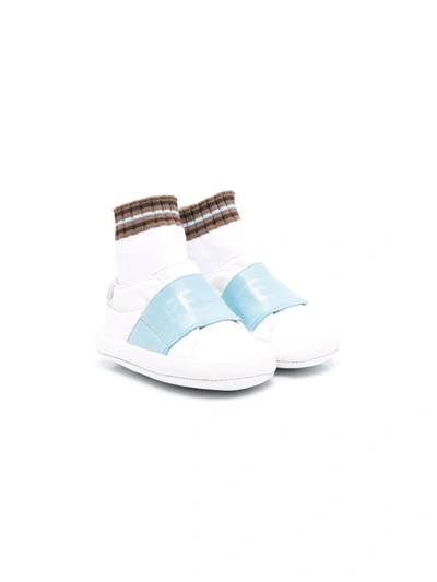 Fendi Babies' Logo-strap Sneakers In Gnawed Blue